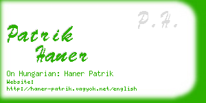 patrik haner business card